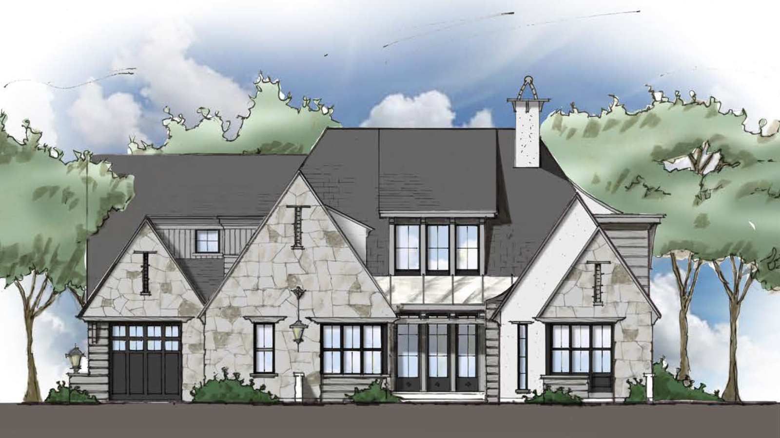 DiCosola Residence - Front Elev Render 16x9